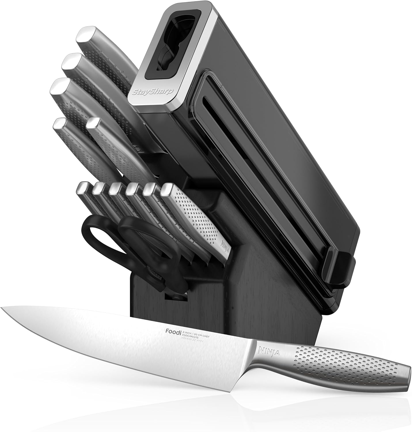 Ninja StaySharp™ 14-Piece Stainless Knife Set, Wood Block & Built-In Sharpener